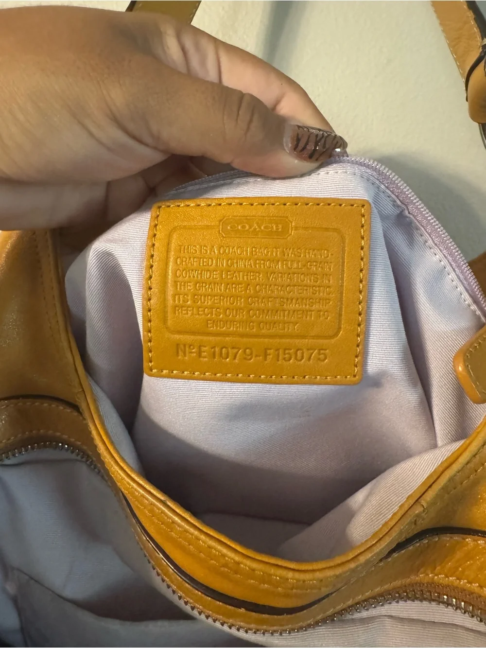 Coach authentic mustard